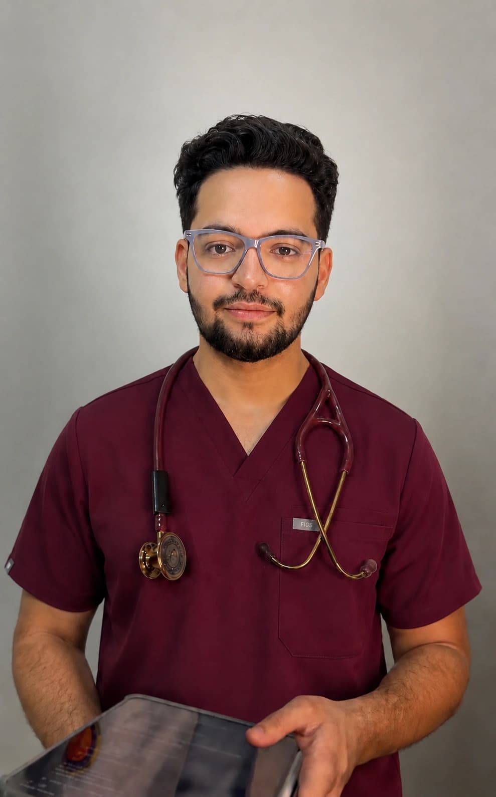 A professional and cinematic portrait of Doctor Areeb